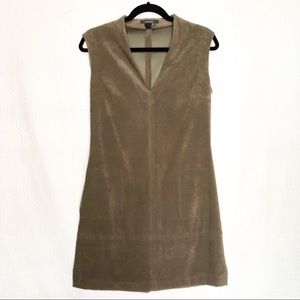 Zara Olive Green Faux Suede Sleeveless Dress Size8